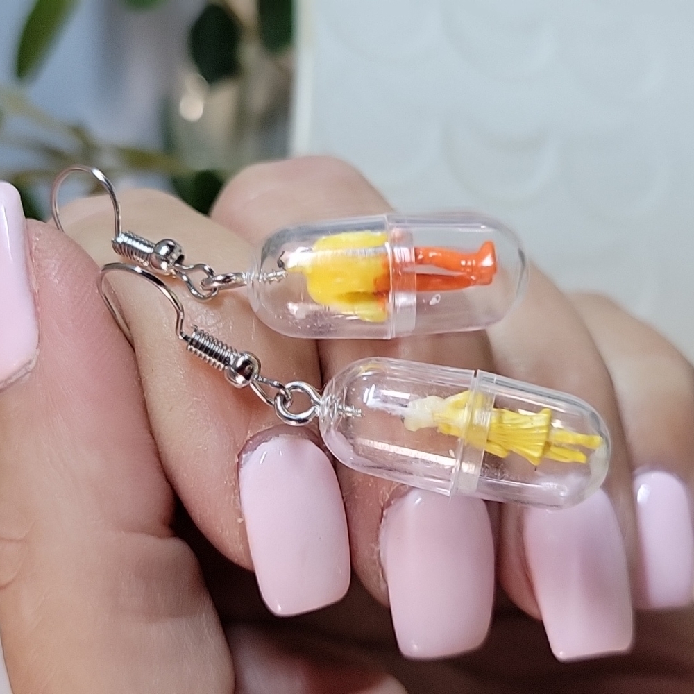 Encapsulated People Drop Earrings, unisex - Picture 4 of 5